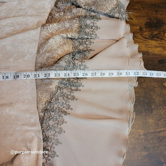 Vtg Spencer Alexis Ethereal Top Skirt Set Sz 12 Floral Chiffon Lace Coquette - Picture 11 of 14